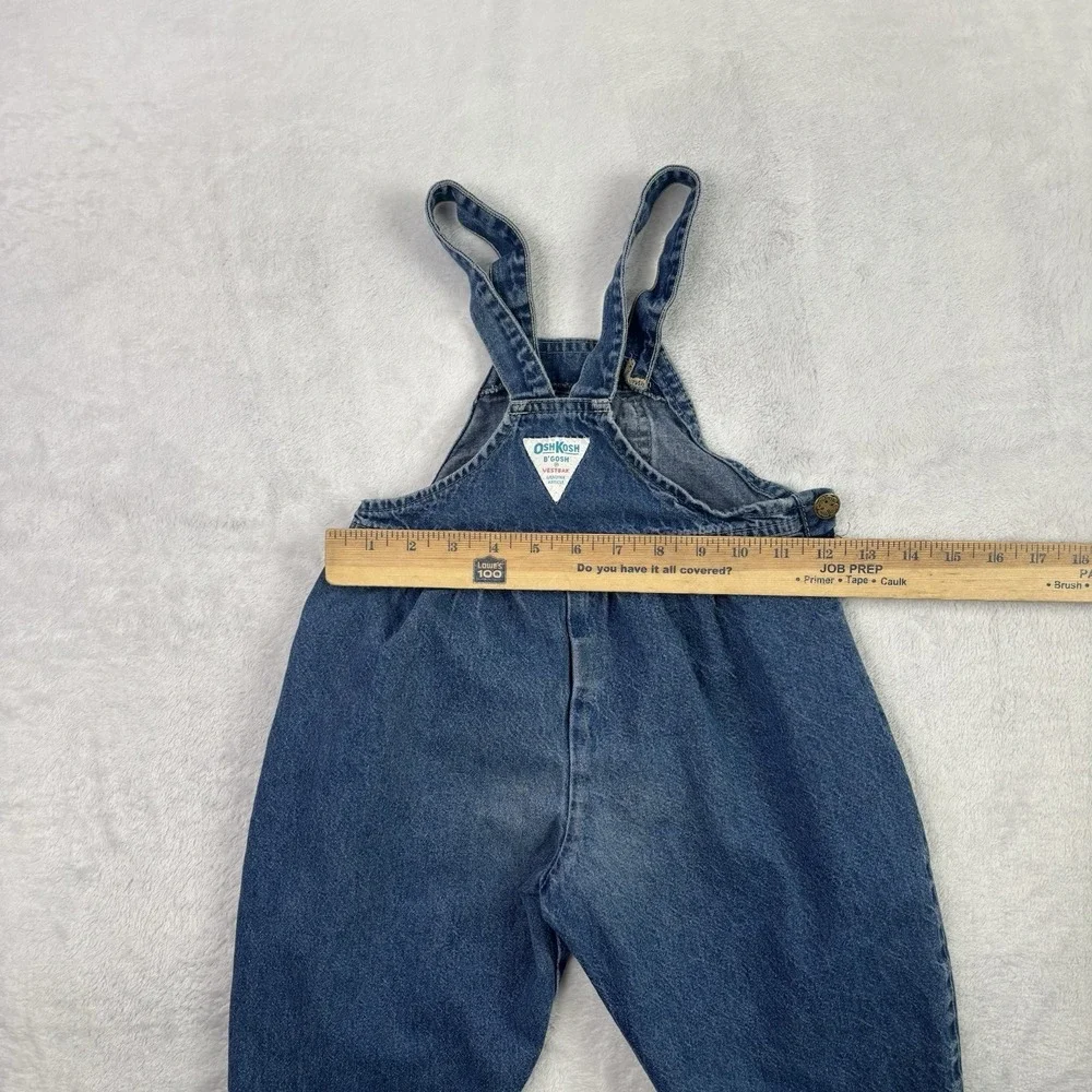 VTG Oshkosh B'Gosh Blue Denim Jeans Overalls Toddlers 4T Kids